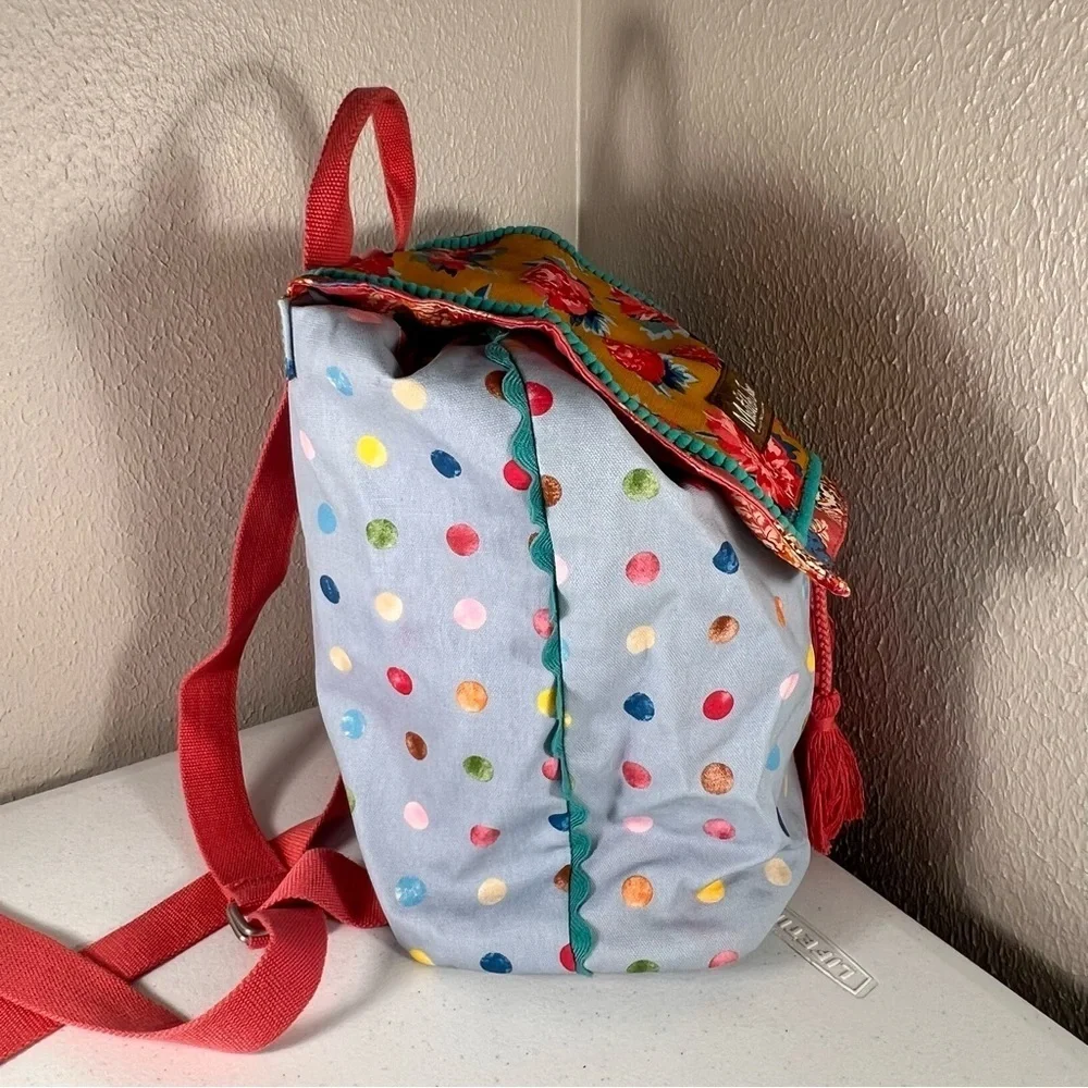 Matilda Jane Make A Splash Swim Backpack Floral Polka Dot Drawstring Snap Close